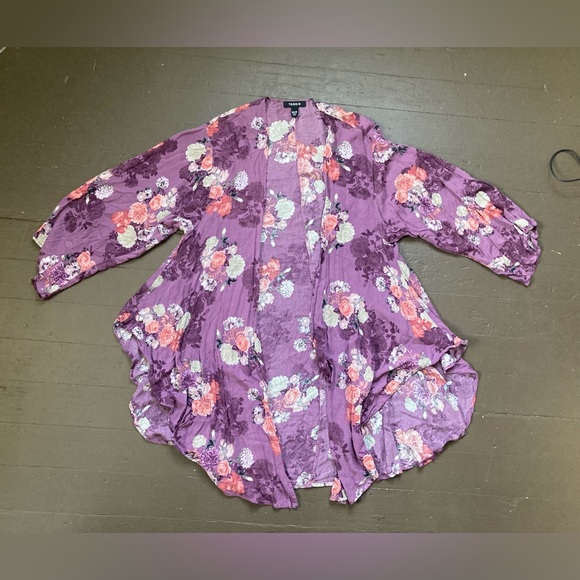 torrid Tops - Torrid Purple Floral Kimono